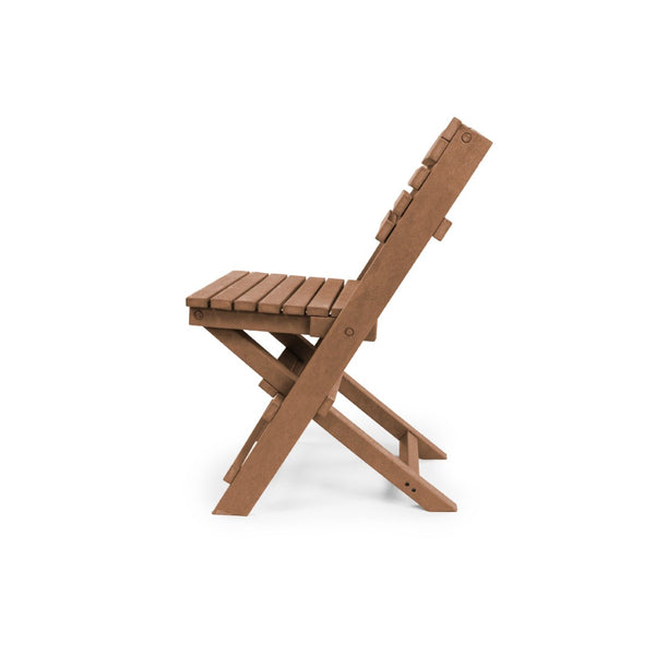 English Elm Coastal Bay Recycled Hdpe Folding Bistro Chair for Patio and Balcony Use Teak B2745P409659