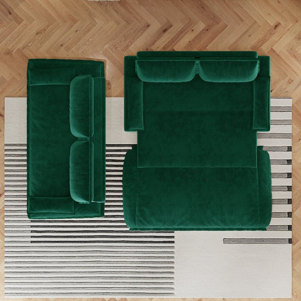 English Elm 73.2" Queen Sleeper Sofa Convertible Corduroy Loveseat for Guest Room or Living Space Green W1885S00231