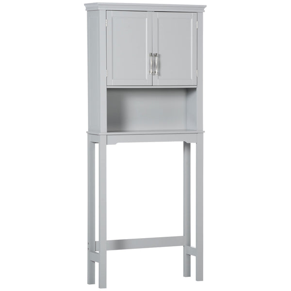 English Elm Kleankin Modern Over The Toilet Storage Cabinet - Stylish Grey Bathroom Organizer With Adjustable Shelf W2225P216991
