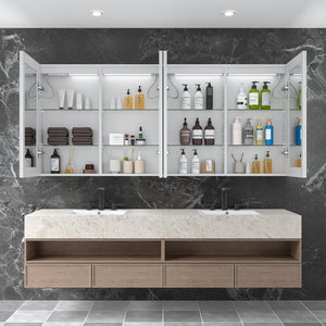 English Elm Led Lighted Medicine Cabinet With Adjustable Brightness, Anti-Fog Mirror, Recessed Or Wall-Mounted W3735P374365