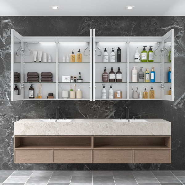 English Elm Led Lighted Medicine Cabinet With Adjustable Brightness, Anti-Fog Mirror, Recessed Or Wall-Mounted W3735P374365