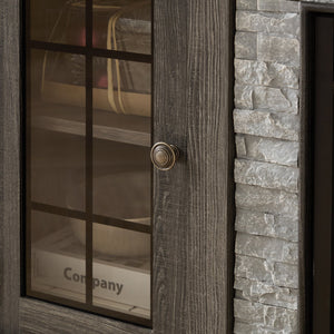 English Elm 58" Modern TV Stand with 18" Electric Fireplace, Faux Stone Mantel, Ample Storage & Cable Management for Living Room Comfort and Style Grey W2275S00027