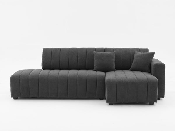 English Elm Scandinavian Channel Tufted L Shaped Sectional Sofa with Plush Foam Cushions B2730S00043