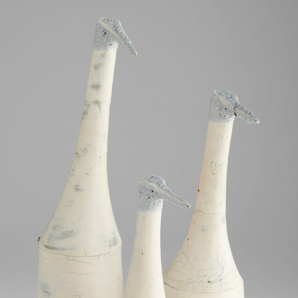 Egret Sculpture  Off-White 11406 Cyan Design