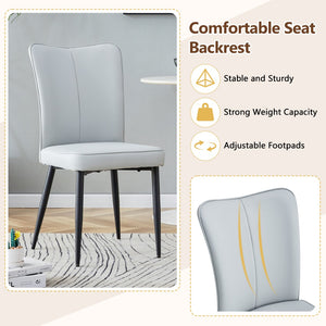 English Elm Table & Chair Set: Modern White Grain Dining Table With Storage And 8 Light Gray Ergonomic Chairs W1151S04267-GIGA