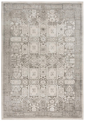 Alora Decor Graystone Ivory And Gray Persian-Inspired Area Rug, Power-Loomed Polyester Cut Pile For Durability And Comfort 6'7" x 9'6" 11411410300306796
