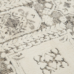 Alora Decor Graystone Ivory And Gray Persian-Inspired Area Rug, Power-Loomed Polyester Cut Pile For Durability And Comfort 6'7" x 9'6" 11411410300306796