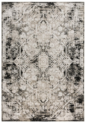 Alora Decor Graystone Transitional Medallion Rug In Neutral Tones — Power‑Loomed Polyester, Soft Short Pile 6'7" x 9'6" 11411410500556796