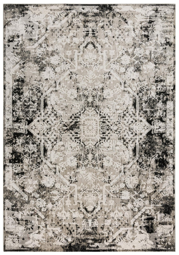 Alora Decor Graystone Transitional Medallion Rug In Neutral Tones — Power‑Loomed Polyester, Soft Short Pile 6'7" x 9'6" 11411410500556796