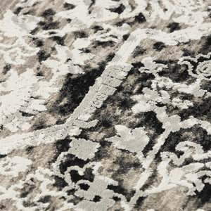 Alora Decor Graystone Transitional Medallion Rug In Neutral Tones — Power‑Loomed Polyester, Soft Short Pile 6'7" x 9'6" 11411410500556796