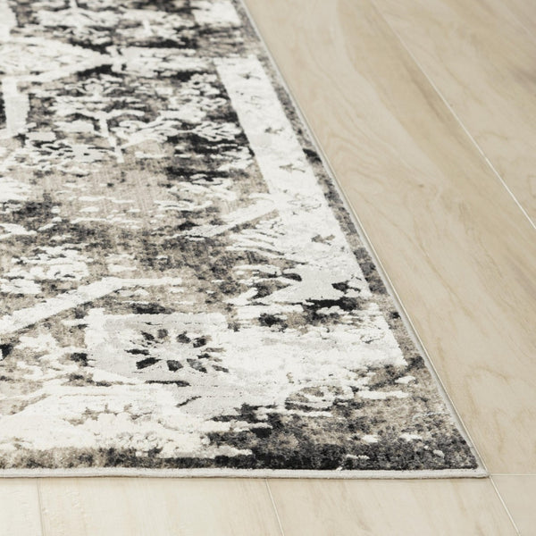 Alora Decor Graystone Transitional Medallion Rug In Neutral Tones — Power‑Loomed Polyester, Soft Short Pile 6'7" x 9'6" 11411410500556796