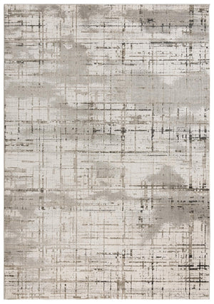 Alora Decor Graystone Abstract Transitional Area Rug In Neutral Ivory Gray Black — Plush Polyester, Durable 6'7" x 9'6" 11411410600376796