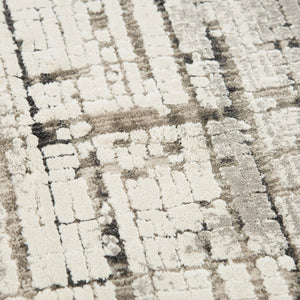 Alora Decor Graystone Abstract Transitional Area Rug In Neutral Ivory Gray Black — Plush Polyester, Durable 6'7" x 9'6" 11411410600376796