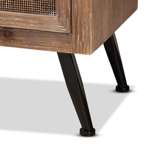 Baxton Studio Baxton Studio Calida Mid-Century Modern 3-Drawer Storage Cabinet with Rattan Finish & Vintage Charm JYCR19B-002-Rattan-3DW-Cabinet