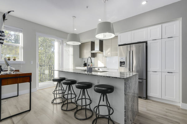 Lh Imports Bowie Stool - Stylish Adjustable Height Design With Durable Top Grain Leather And Iron Base Black Iron,Leather,Polyester Fiber,Pu Foam Sbs49-08b