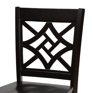 Baxton Studio Baxton Studio Modern 2-Piece Counter Stool Set with Sculpted Scoop Seat and Unique Cut-Out Back Design Dark Brown RH340P-Dark Brown Wood Scoop Seat-PC