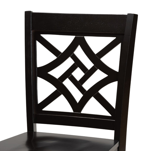 Baxton Studio Baxton Studio Modern 2-Piece Counter Stool Set with Sculpted Scoop Seat and Unique Cut-Out Back Design Dark Brown RH340P-Dark Brown Wood Scoop Seat-PC