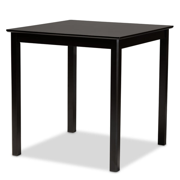 Baxton Studio Baxton Studio Nicolette 5-Piece Pub Set – Modern Dark Brown Wood Table & Ergonomic Stools for Dining RH340P-Dark Brown-5PC Pub Set