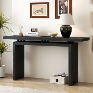 English Elm U_Style Modern Ash Veneer Console Table - Sleek, Minimalist Design For Entryway & Living Room Décor N711P241324B-GIGA