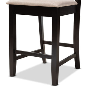 Baxton Studio Baxton Studio Nicolette Modern Counter Stool Set - Stylish Sand Fabric & Dark Brown Wood Finish RH340P-Sand/Dark Brown-PC