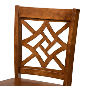 Baxton Studio Baxton Studio Modern 2-Piece Counter Stool Set with Sculpted Scoop Seat and Unique Cut-Out Back Design Nicolette Walnut RH340P-Walnut Wood Scoop Seat-PC