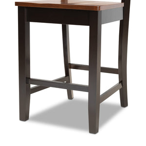 Baxton Studio Baxton Nicolette Contemporary Two-Tone Counter Stool Set - Stylish Wood Design for Modern Spaces RH340P-Dark Brown/Walnut Wood Scoop Seat-PC
