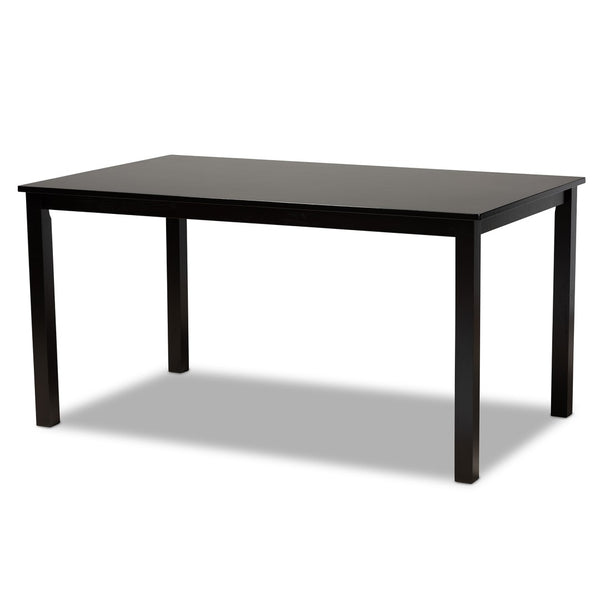 Baxton Studio Baxton Erion 7-Piece Dark Brown Dining Set - Modern Comfort with Stylish Scoop Seats & Table Erion-Dark Brown-7PC Dining Set