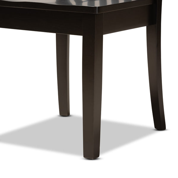 Baxton Studio Baxton Studio Zora 5-Piece Dining Set: Modern Dark Brown Wood Table & Scoop-Seat Chairs for Elegance Zora-Dark Brown-5PC Dining Set