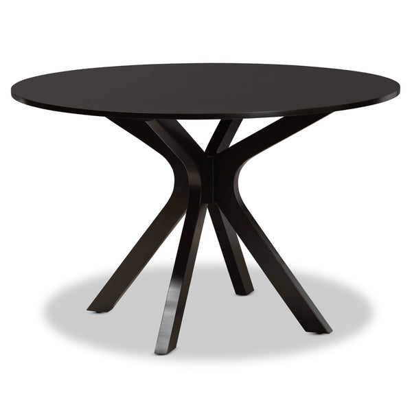Baxton Studio Baxton Studio Zora 7-Piece Modern Dining Set - Dark Brown Wood, Ergonomic Chairs, Sleek Design Zora-Dark Brown-7PC Dining Set