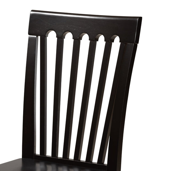 Baxton Studio Baxton Studio Zora 7-Piece Modern Dining Set - Dark Brown Wood, Ergonomic Chairs, Sleek Design Zora-Dark Brown-7PC Dining Set