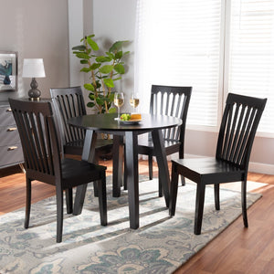 Baxton Studio Baxton Studio Zala Modern 5-Piece Dining Set in Dark Brown - Stylish, Ergonomic & Space-Saving Design Zala-Dark Brown-5PC Dining Set