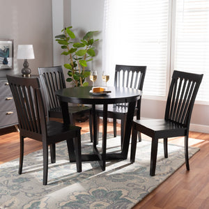 Baxton Studio Baxton Studio Sasa 5-Piece Dark Brown Modern Dining Set with Sculpted Chairs for Stylish Dining Sasa-Dark Brown-5PC Dining Set