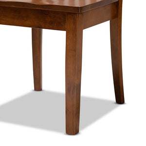 Baxton Studio Baxton Studio Erion 7-Piece Walnut Brown Dining Set with Modern Scoop Seats & Cut-Out Backs Erion-Walnut-7PC Dining Set