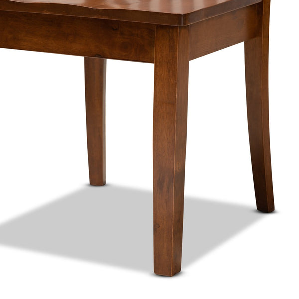 Baxton Studio Baxton Erion Modern 5-Piece Walnut Brown Dining Set with Stylish Chairs for Comfort & Elegance Erion-Walnut-5PC Dining Set