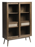 IDEAZ Modern Glass Cabinet Smoked Oak 1142UFD