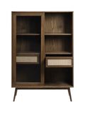 IDEAZ Modern Glass Cabinet Smoked Oak 1142UFD