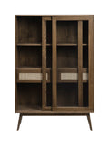 IDEAZ Modern Glass Cabinet Smoked Oak 1142UFD