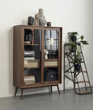 IDEAZ Modern Glass Cabinet Smoked Oak 1142UFD