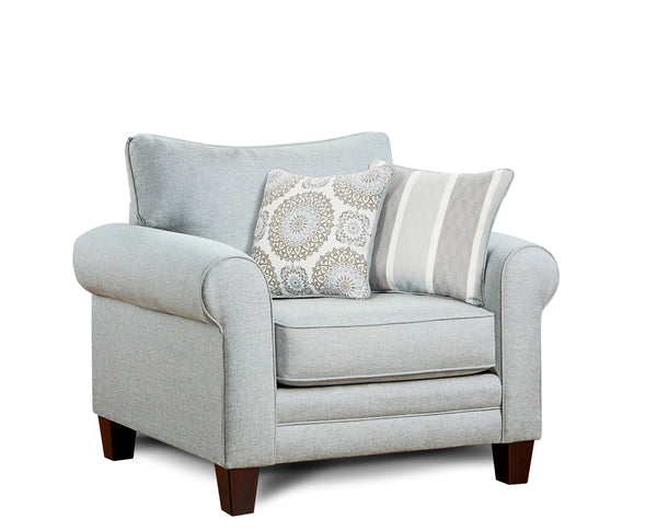 Fusion Grande Mist Accent Chair - Stylish Grey With Rolled Arms, Comfortable Cushions & Tapered Legs Grey Ws,100% Polypropylene 1142 Grande Mist Chair 1/2