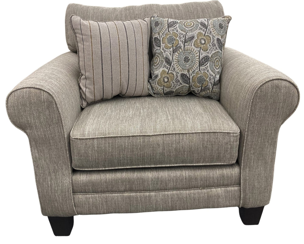 Fusion Vandy Heather Accent Chair With Rolled Arms & Reversible Cushions – Perfect For Any Space! Greige Ws,100% Polyester 1142 Vandy Heather Chair 1/2