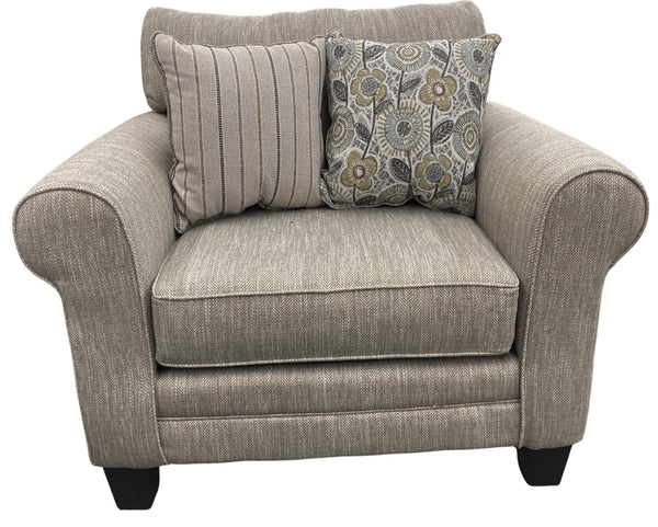 Fusion Vandy Heather Accent Chair With Rolled Arms & Reversible Cushions – Perfect For Any Space! Greige Ws,100% Polyester 1142 Vandy Heather Chair 1/2