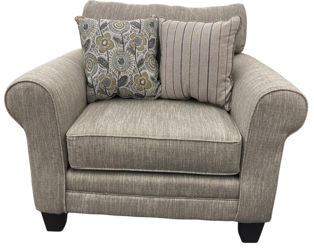 Fusion Vandy Heather Accent Chair With Rolled Arms & Reversible Cushions – Perfect For Any Space! Greige Ws,100% Polyester 1142 Vandy Heather Chair 1/2