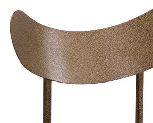 Sunpan GIBBONS Dining Chair - Artisan-Made Antique Brass Frame & Charcoal Black Leather for Modern Elegance 110368