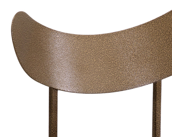 Sunpan GIBBONS Dining Chair - Artisan-Made Antique Brass Frame & Charcoal Black Leather for Modern Elegance 110368