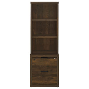 English Elm Geary Dark Pine Bookcase with Lockable Top Drawer and 3 Display Shelves — Secure, Stylish Storage B062P375565