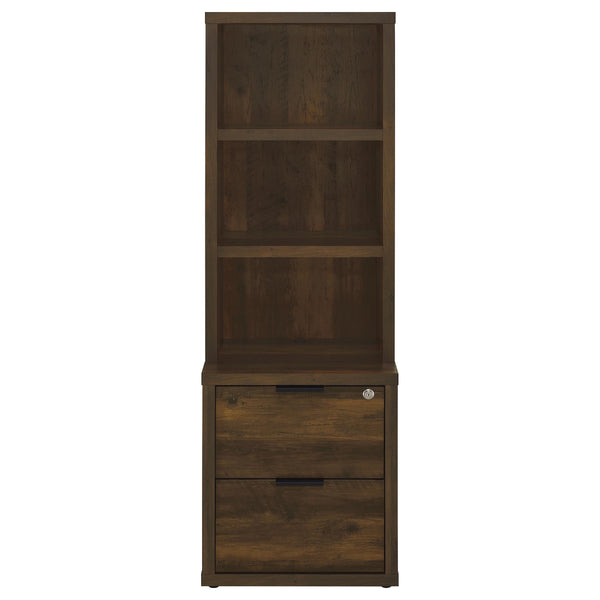 English Elm Geary Dark Pine Bookcase with Lockable Top Drawer and 3 Display Shelves — Secure, Stylish Storage B062P375565