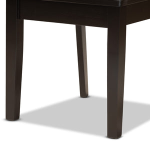 Baxton Studio Baxton Studio Ela 5-Piece Dark Brown Wood Dining Set - Modern Circular Table & Stylish Chairs Ela-Dark Brown-5PC Dining Set