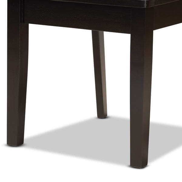 Baxton Studio Baxton Studio Ela 5-Piece Dark Brown Wood Dining Set - Modern Circular Table & Stylish Chairs Ela-Dark Brown-5PC Dining Set