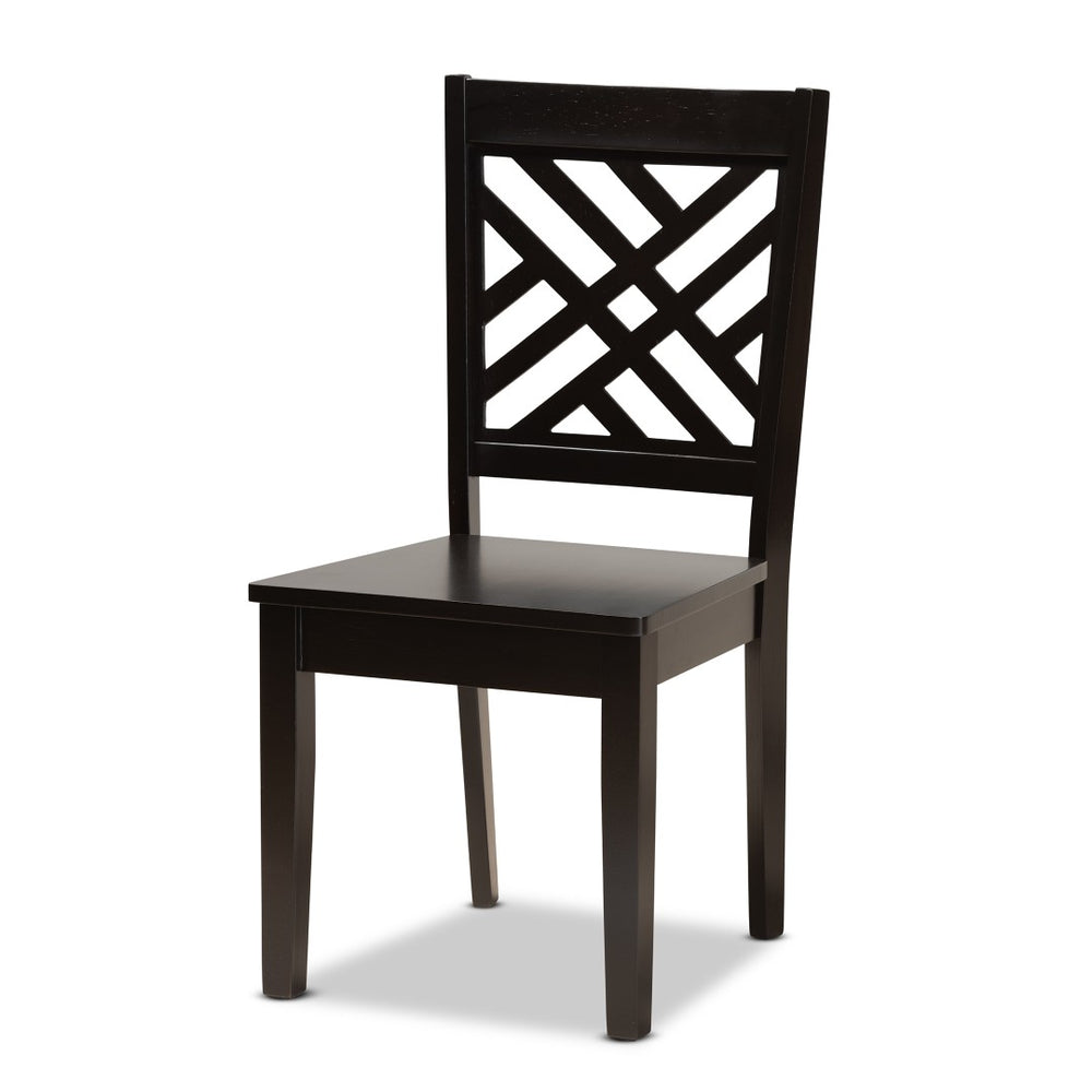 Baxton Studio Baxton Studio Ela 7-Piece Dark Brown Dining Set - Modern Circular Table & Stylish Chairs for Comfort Ela-Dark Brown-7PC Dining Set