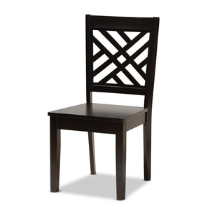 Baxton Studio Baxton Studio Ela 7-Piece Dark Brown Dining Set - Modern Circular Table & Stylish Chairs for Comfort Ela-Dark Brown-7PC Dining Set
